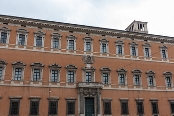 Fototapeta na wymiar Facade of the Laterano Palace in the Centre of Rome Near San Giovanni in Laterano Square