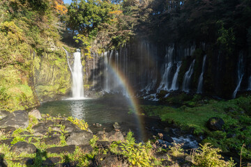 Shiraito no Taki Falls is located in the southwestern foothills of Fujisan. This waterfall is sourced from the springs of Fujisan.