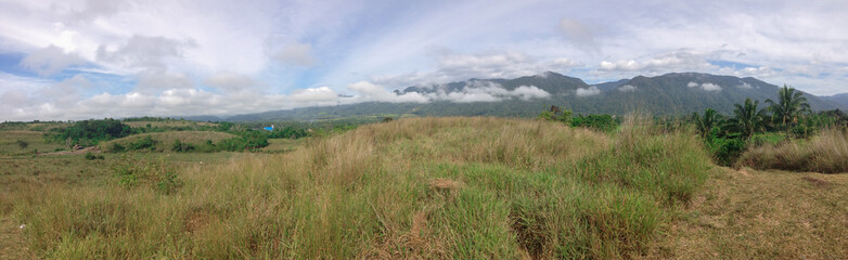 Panoramic scene of a hill in Bada Indonesia