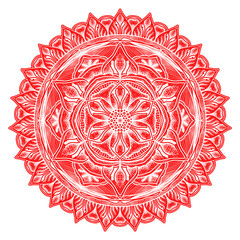 spiritual symbol round ornament with flowers