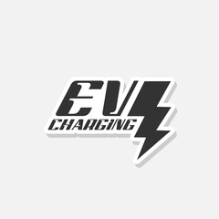 Obraz premium Electric charging car logo. EV icon sticker isolated on white background