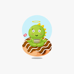 Cute crocodile doing yoga pose illustration