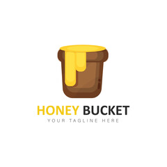 Honey in the bucket logo design illustration