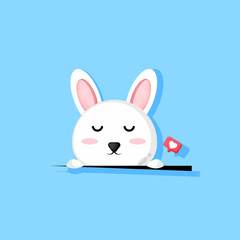 Illustration of rabbit appearing from below