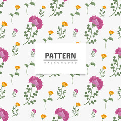 Seamles pattern colorful flowers background design