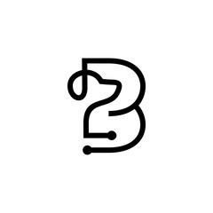 DOG HEAD IN LETTER ART