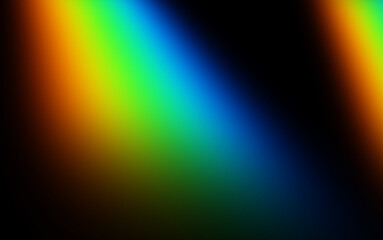 Rainbow color gradient on black background for texture overlay. Abstract creative texture for banner, wallpaper, backdrop, etc. Fun and cheerful vibes for photo effect lighting overlay