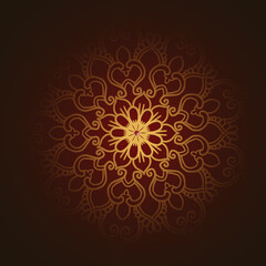 Background with decorative golden mandala design