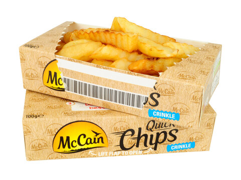 McCain individual microwavable crinkle quick chips boxes