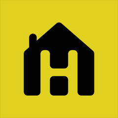 Home and house logo design template and icon with H letter. real estate logo concept