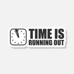 Time is running out sticker icon isolated on white background