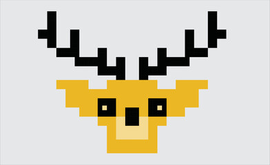  Cartoon 8 bit Deer portrait 