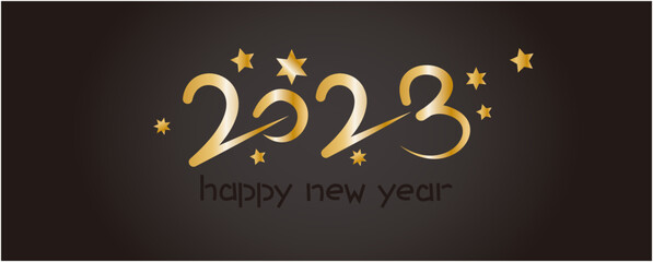 Fototapeta na wymiar New year illustration. 2023 Happy new year elements. 