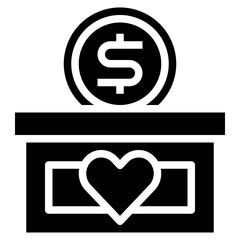 Coin donation icon symbol element