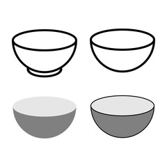 Set of Bowl icon, food sign isolated on background, vector illustration, meal dinner symbol design