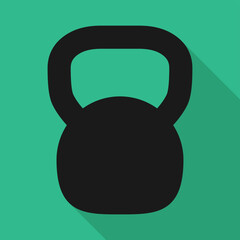 Kettlebell icon, fitness sport symbol, iron equipment vector illustration, workout heavy training web mark
