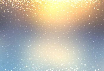 Sparkles falling in winter sunshine on defocus empty background. Glittering textured illustration for Christmas design.