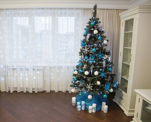 beautiful christmas tree decorated