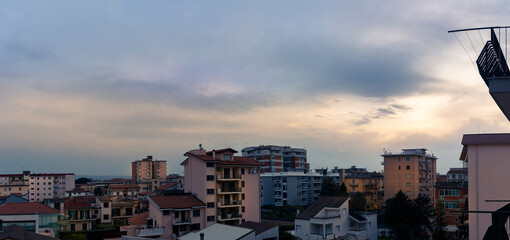 panoramica city skyline with clouds of Aversa