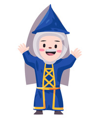 Europen princess royal queen wearing blue costume