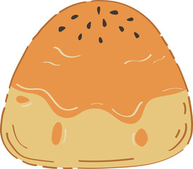 Moon Cake Traditional Dessert Illustration Icon
