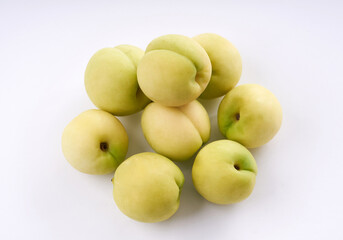 white background nectarines