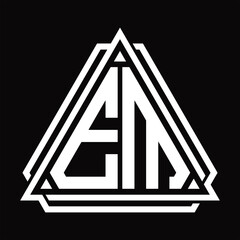 EM Logo letter monogram with triangle shape design template