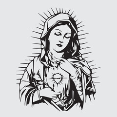illustration design For Virgen de Guadalupe - obrazy, fototapety, plakaty