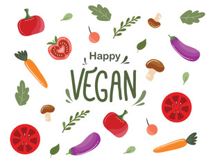 vegan day illustration food vector for vegetarian healthy food event 