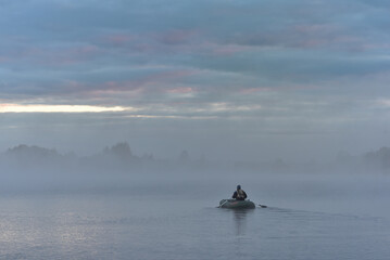 boat in the fog
