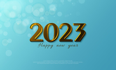 2023 happy new year special edition background on gold number