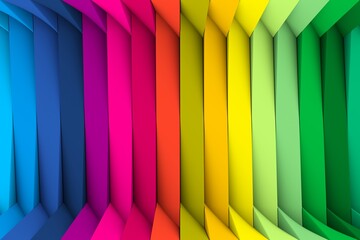 Colorful corner lines abstract background 3D render illustration