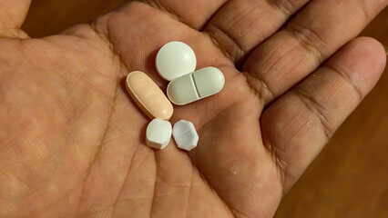 Various pills and sizes on hand
