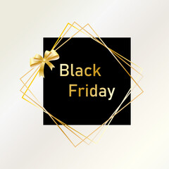 black friday sticker in black and gold color, for collage of cards, invitations, sales template