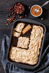 Sweet Peanut Butter Sheet Cake, top view