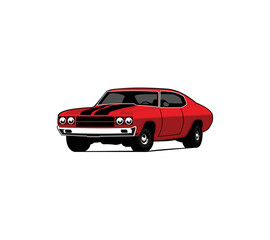 Obraz na płótnie Canvas Modern American muscle car vector graphic design isolated