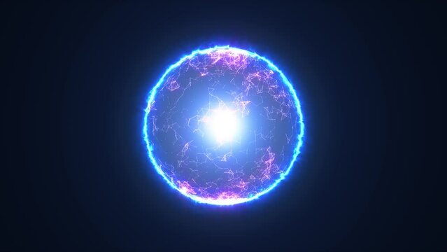 Abstract Plexus Energy Sphere. Abstract magic sphere with molecules. Plasma ball and energy orb.