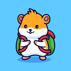 Cute hamster back to school illustration