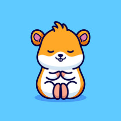 Cute hamster meditating illustration