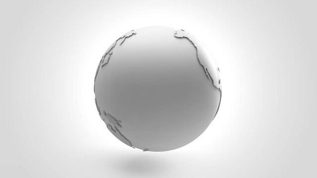 3d white Globe over white gradient background.