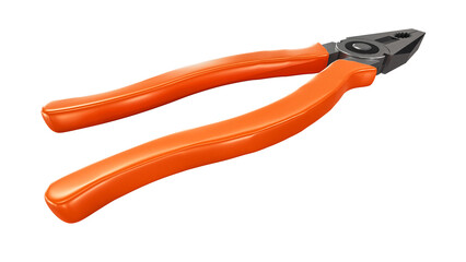Fototapeta premium Pliers with orange plastic handles on a white background. 3d rendering.