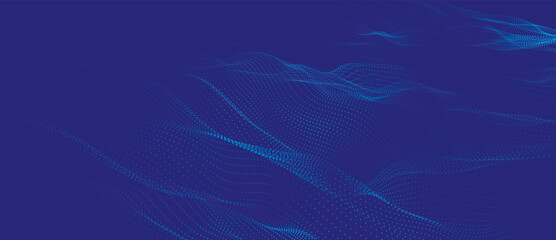 Abstract digital wave of particles. Futuristic point wave. Technology background vector. 3D rendering.