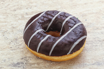 Glazed sweet tasty chocolate donut