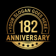 182 years anniversary logo design template. Vector illustration