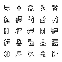 Outline icons for Business Management