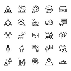 Outline icons for Business Management