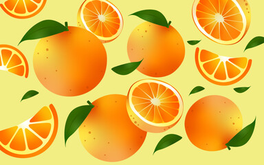 seamless pattern with oranges