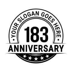 183 years anniversary logo design template. Vector illustration