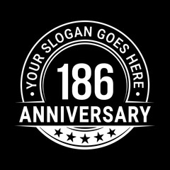 186 years anniversary logo design template. Vector illustration
