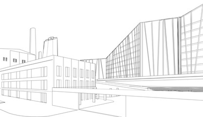 sketch of building